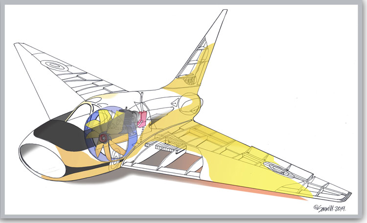 Sam Welfair designed Boulton Paul ducted fan model airplane