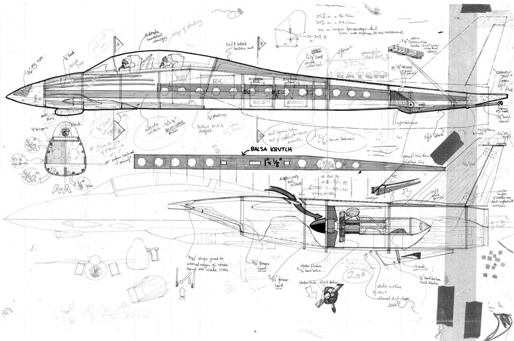 F14 Tomcat sketch model airplane
